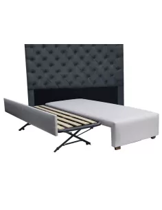 Base Carro Respaldo Capitoné Recto Alto de Pana