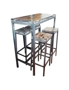 Desayunador Industrial con banquetas