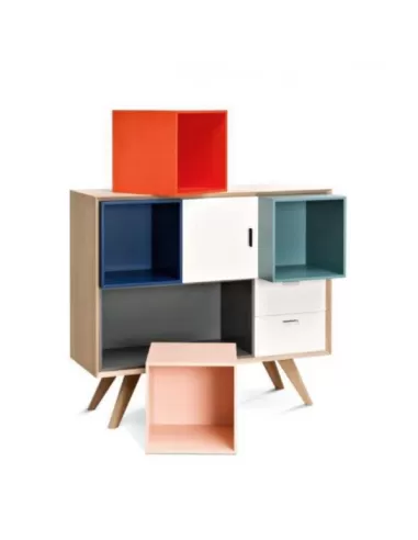CÓMODA CUBOS INTERCAMBIABLES VARIOS COLORES ESCANDINAVO BOX MOAVE