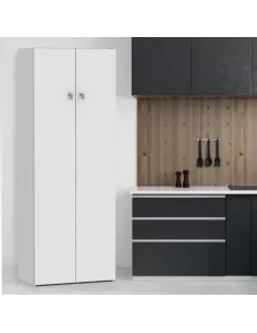 D062 - Despensero de 2 puertas grande con 4 estantes Blanco