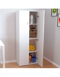 D060 - Despensero de 2 puertas chico con 4 estantes Blanco