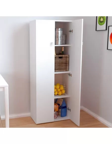 D060 - Despensero de 2 puertas chico con 4 estantes Blanco