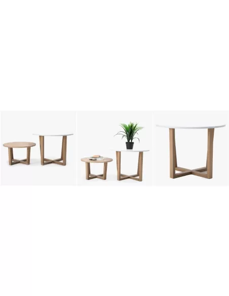Set por 2 Mesas de Living Patas Cruz