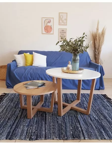 Set por 2 Mesas de Living Patas Cruz