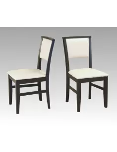 Silla Tauro 204 lustre wengue con eco cuero natural.