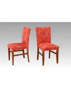 Silla Tauro 205 lustre caoba, vestida con wabe red