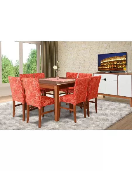 Silla 205 caoba, combinada con mesa cuadrada cod. 133