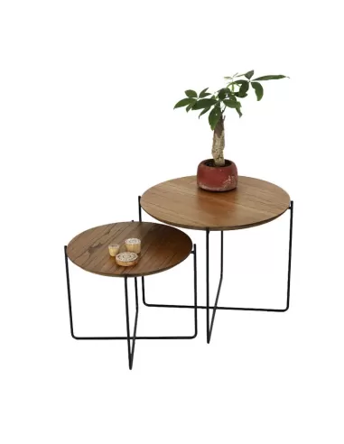 MESA AUXILIAR PATA DE METAL SET X 2