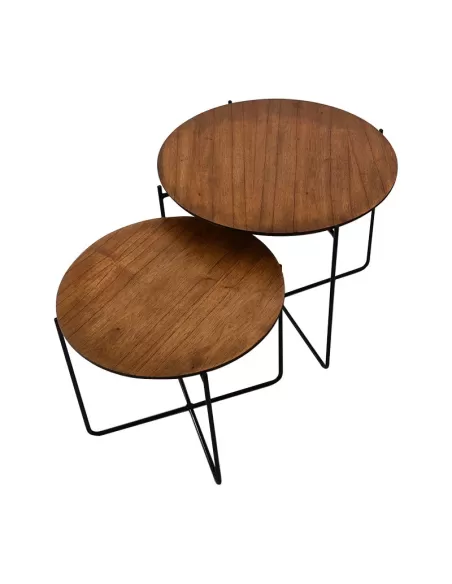 MESA AUXILIAR PATA DE METAL SET X 2