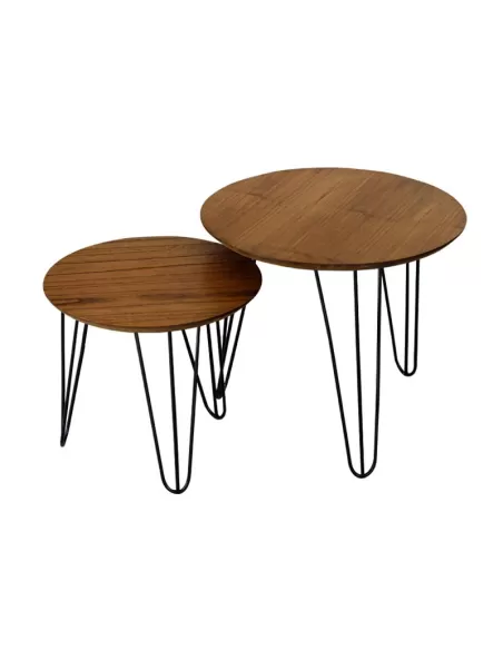 MESA AUXILIAR PATA DE METAL SET X 2