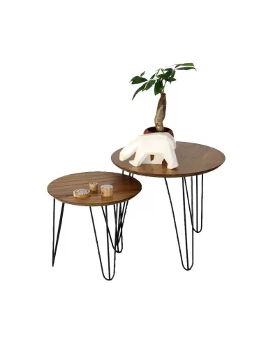 MESA AUXILIAR PATA DE METAL SET X 2