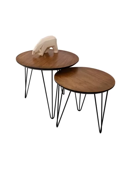 MESA AUXILIAR PATA DE METAL SET X 2