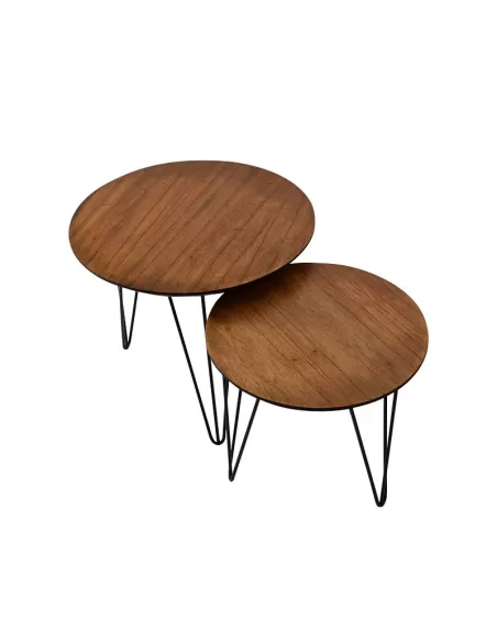 MESA AUXILIAR PATA DE METAL SET X 2