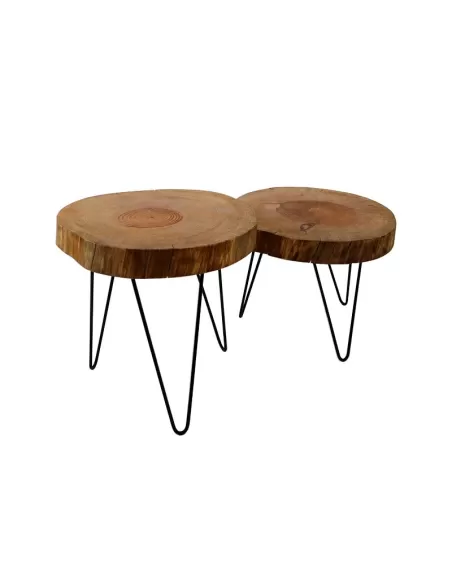 MESA AUXILIAR PATA DE METAL SET X 2