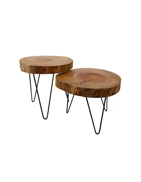 MESA AUXILIAR PATA DE METAL SET X 2