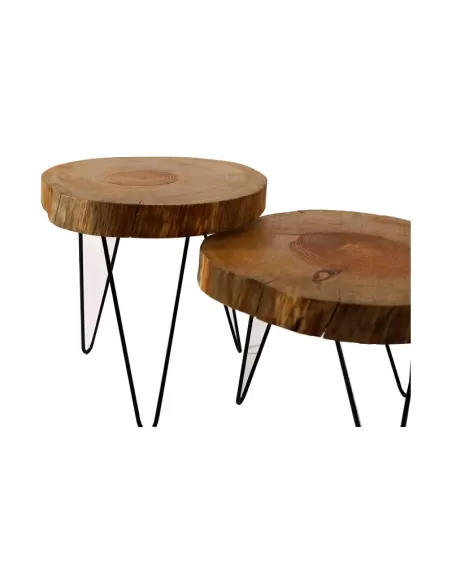 MESA AUXILIAR PATA DE METAL SET X 2