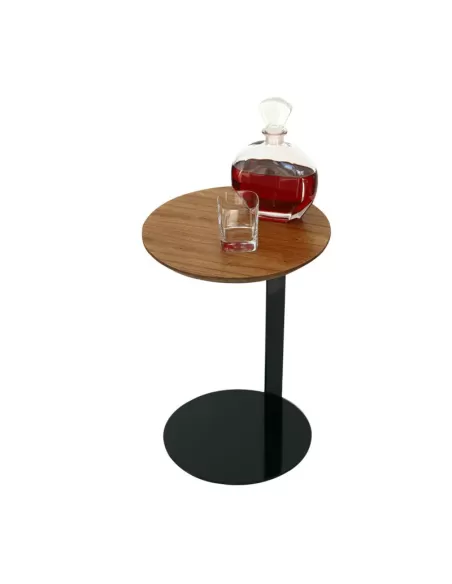 MESA AUXILIAR REDONDA PATA DE METAL