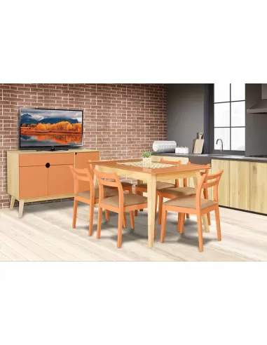 Silla aero lustre durazno, combinada con mesa 1.50m 221