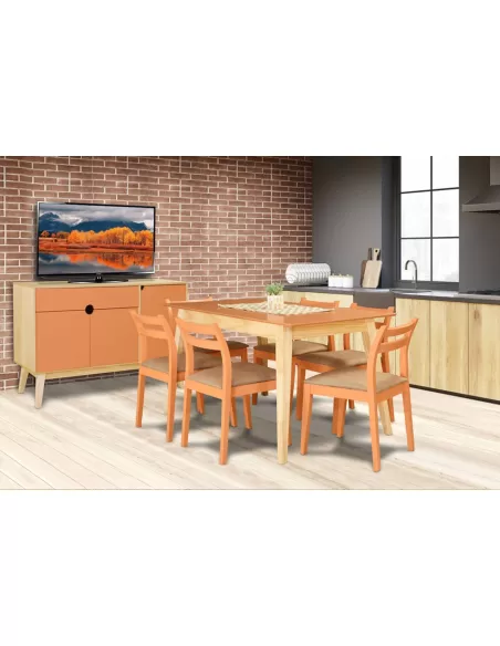 Silla aero lustre durazno, combinada con mesa 1.50m 221