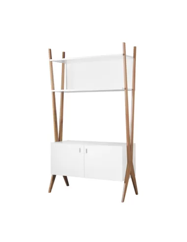 medida 1.04 m. x 0.38 m. x 1.80 m - Roble y Blanco - .Módulo aparador 1,04m