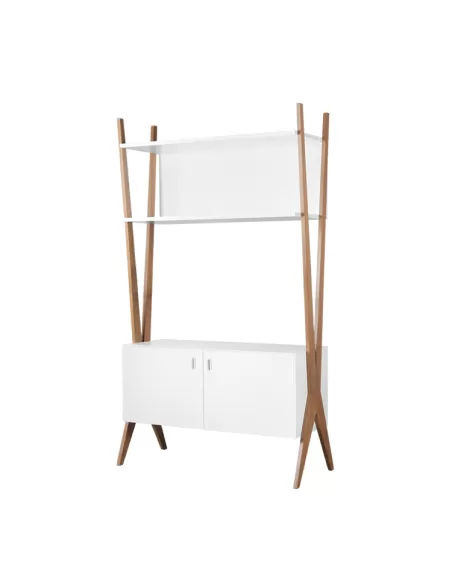 medida 1.04 m. x 0.38 m. x 1.80 m - Roble y Blanco - .Módulo aparador 1,04m