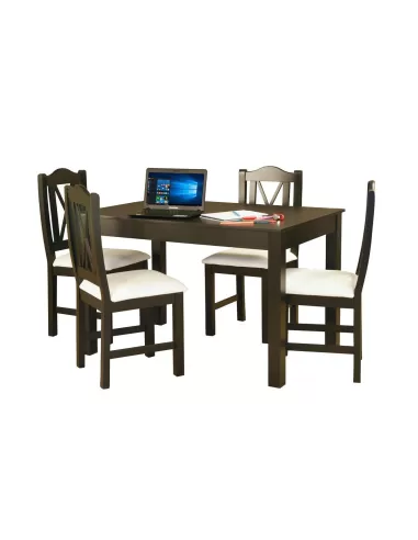 Mesa fija 127 wengue, combinada con silla kurbe 146