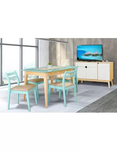 Mesa AERO aqua y naturalisimo, combinada con silla aero cod. 210