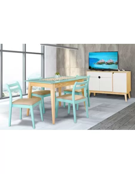 Mesa AERO aqua y naturalisimo, combinada con silla aero cod. 210