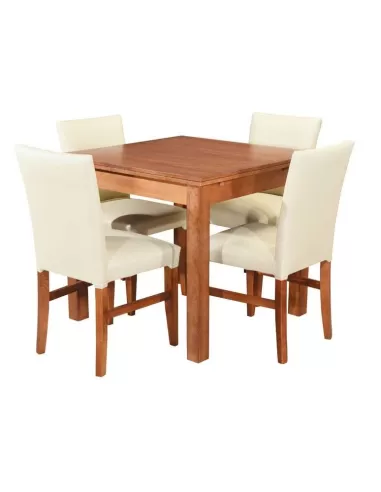 Mesa trampa 136 caoba, combinada con silla tauro 205